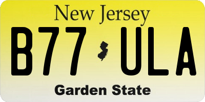 NJ license plate B77ULA
