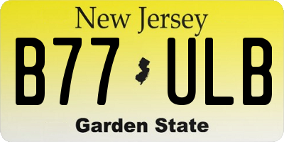 NJ license plate B77ULB