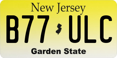 NJ license plate B77ULC