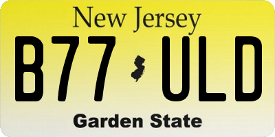 NJ license plate B77ULD