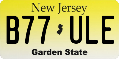 NJ license plate B77ULE