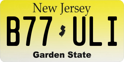 NJ license plate B77ULI