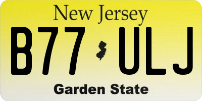 NJ license plate B77ULJ