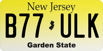 NJ license plate B77ULK