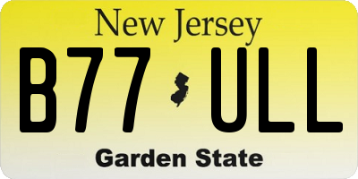 NJ license plate B77ULL