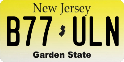 NJ license plate B77ULN