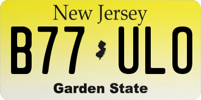 NJ license plate B77ULO