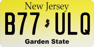 NJ license plate B77ULQ