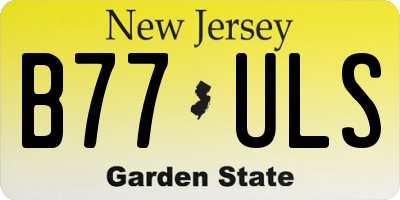 NJ license plate B77ULS