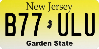 NJ license plate B77ULU