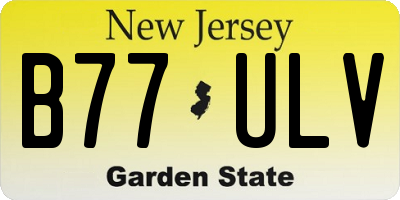 NJ license plate B77ULV
