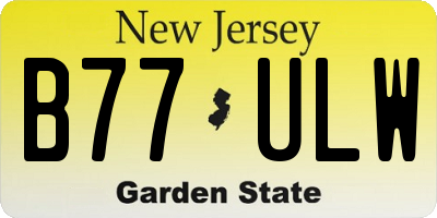 NJ license plate B77ULW