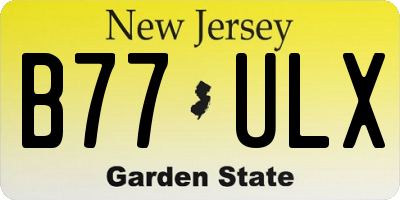 NJ license plate B77ULX