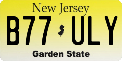 NJ license plate B77ULY