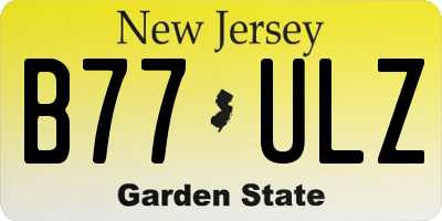 NJ license plate B77ULZ