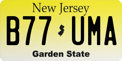 NJ license plate B77UMA