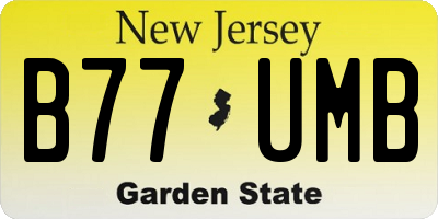 NJ license plate B77UMB
