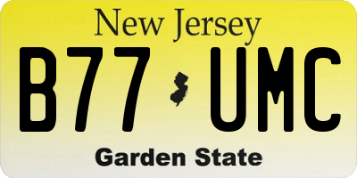 NJ license plate B77UMC
