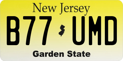 NJ license plate B77UMD
