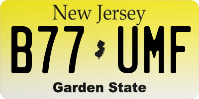 NJ license plate B77UMF