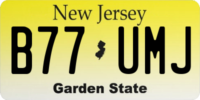 NJ license plate B77UMJ