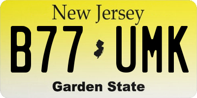 NJ license plate B77UMK