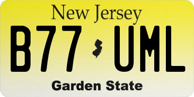 NJ license plate B77UML