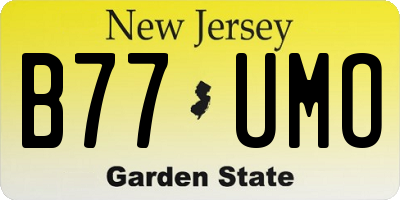 NJ license plate B77UMO
