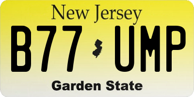 NJ license plate B77UMP