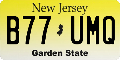 NJ license plate B77UMQ