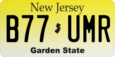 NJ license plate B77UMR
