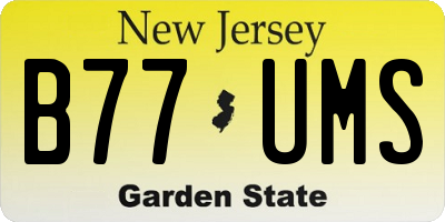 NJ license plate B77UMS