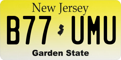 NJ license plate B77UMU