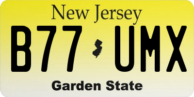 NJ license plate B77UMX