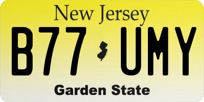 NJ license plate B77UMY