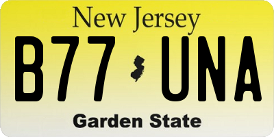 NJ license plate B77UNA
