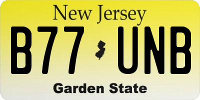 NJ license plate B77UNB
