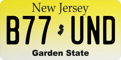 NJ license plate B77UND