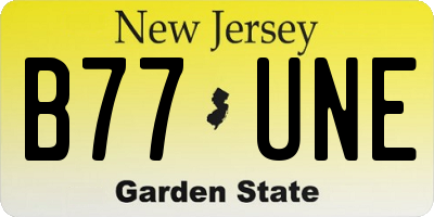 NJ license plate B77UNE