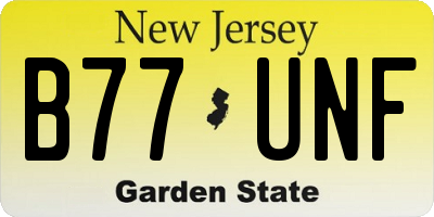 NJ license plate B77UNF