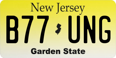 NJ license plate B77UNG