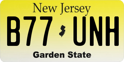 NJ license plate B77UNH