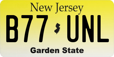 NJ license plate B77UNL