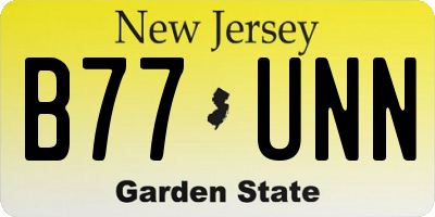NJ license plate B77UNN