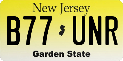 NJ license plate B77UNR