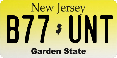 NJ license plate B77UNT