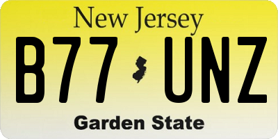 NJ license plate B77UNZ