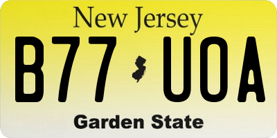 NJ license plate B77UOA