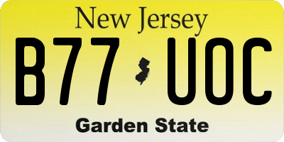 NJ license plate B77UOC