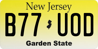 NJ license plate B77UOD